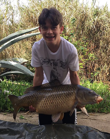 Carp fishing the River Ebro. alfie38lbcarp